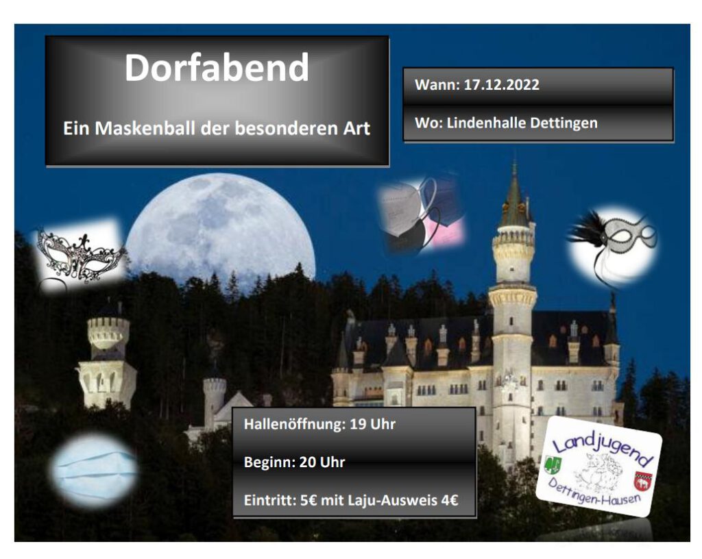 Flyer Dorfabend Maskenball